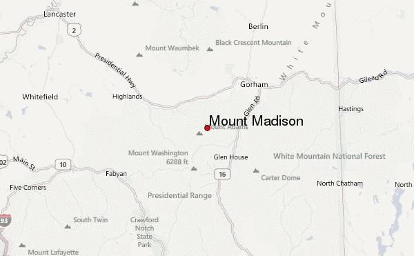 Mount Madison Location Map