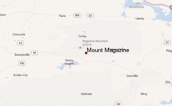Mount Magazine Location Map