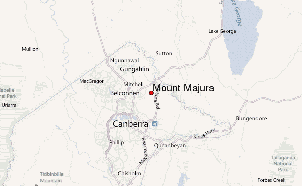 Mount Majura Location Map