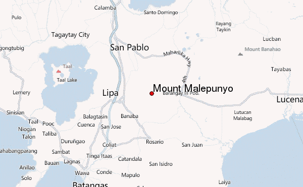 Mount Malepunyo Location Map