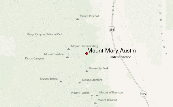 Mount Mary Austin Location Map