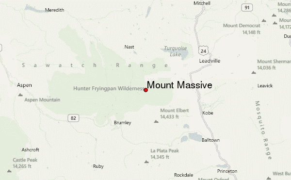 Mount Massive Location Map