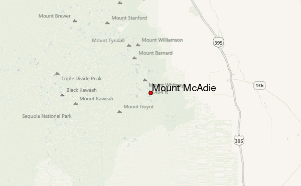 Mount McAdie Location Map