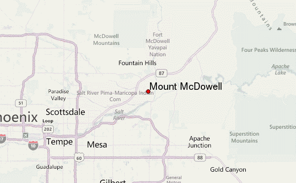 Mount McDowell Location Map
