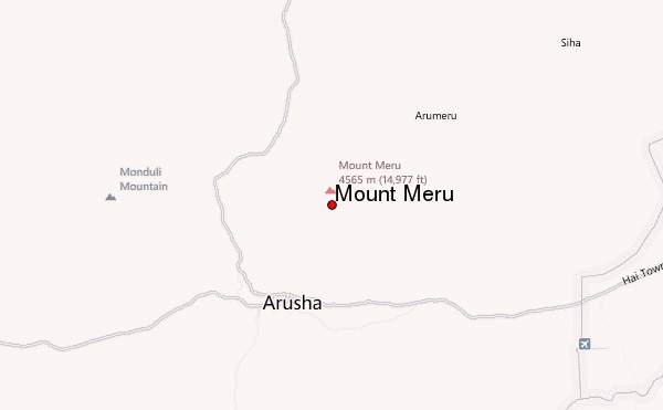 Mount Meru Location Map