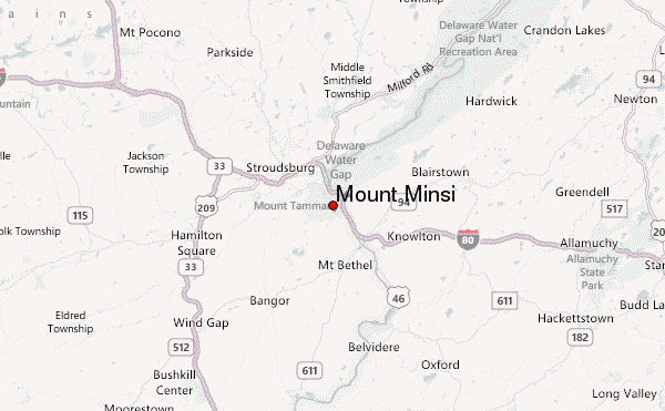 Mount Minsi Location Map