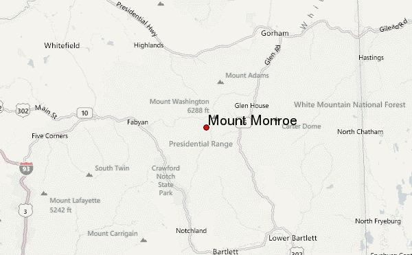Mount Monroe Location Map