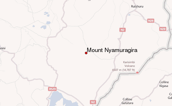 Mount Nyamuragira Location Map