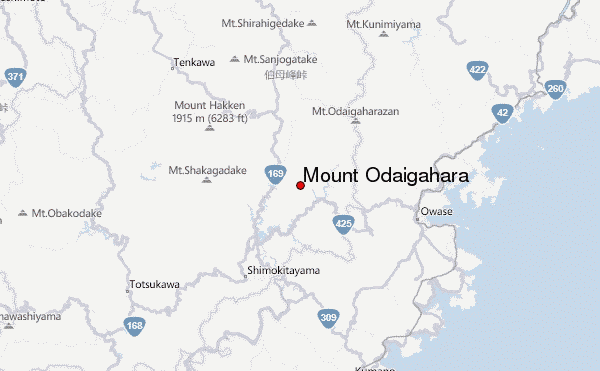 Mount Ōdaigahara Location Map