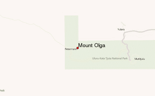 Mount Olga (Kata Tjuta) Location Map