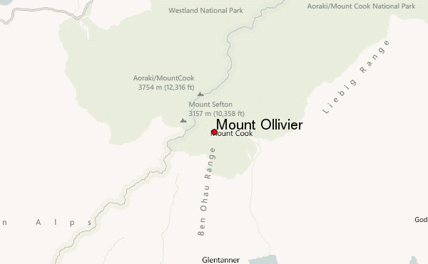 Mount Ollivier Location Map