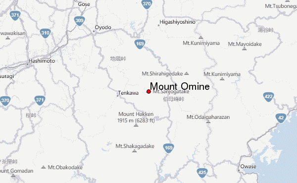 Mount Ōmine Location Map