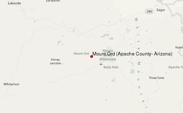 Mount Ord (Apache County, Arizona) Location Map