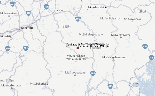 Mount Ōtenjō Location Map