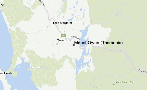 Mount Owen (Tasmania) Location Map