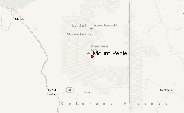 Mount Peale Location Map