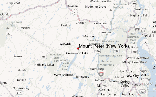 Mount Peter (New York) Location Map