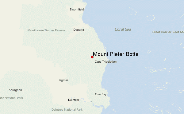 Mount Pieter Botte Location Map