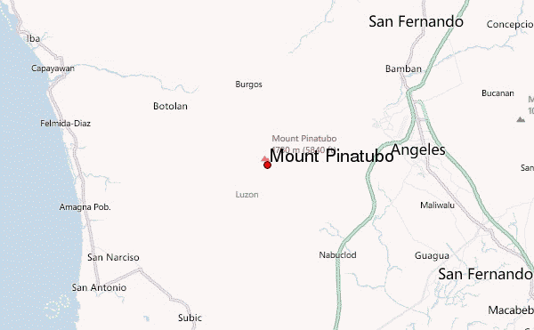 Mount Pinatubo Location Map