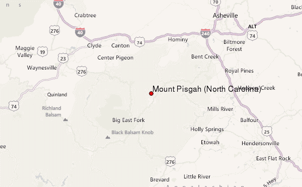 Mount Pisgah (North Carolina) Location Map