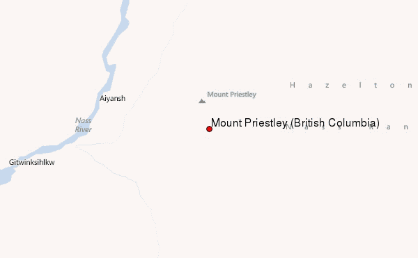 Mount Priestley (British Columbia) Location Map