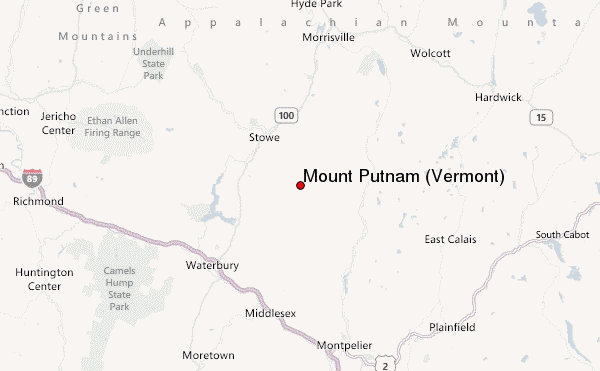 Mount Putnam (Vermont) Location Map