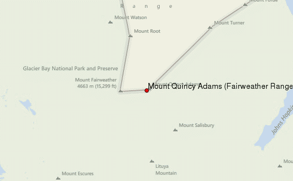 Mount Quincy Adams (Fairweather Range) Location Map