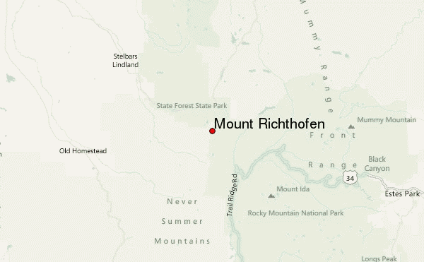Mount Richthofen Location Map