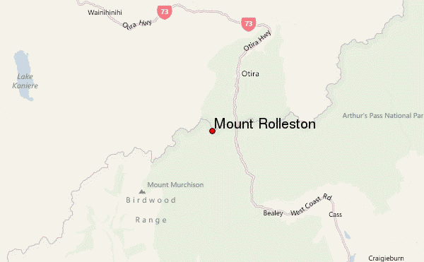 Mount Rolleston Location Map