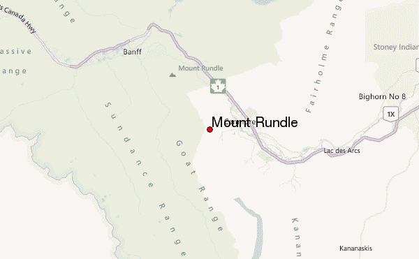 Mount Rundle Location Map