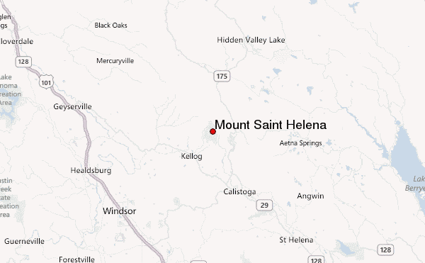 Mount Saint Helena Location Map
