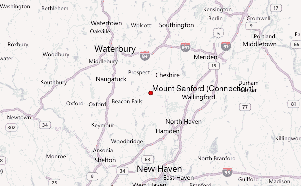 Mount Sanford (Connecticut) Location Map