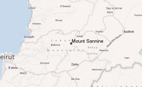 Mount Sannine Location Map