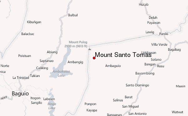 Mount Santo Tomas Location Map