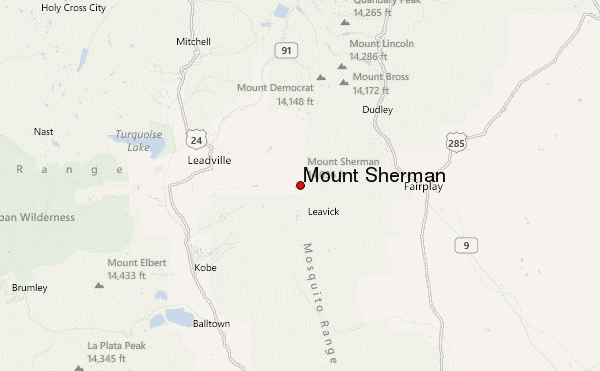 Mount Sherman Location Map