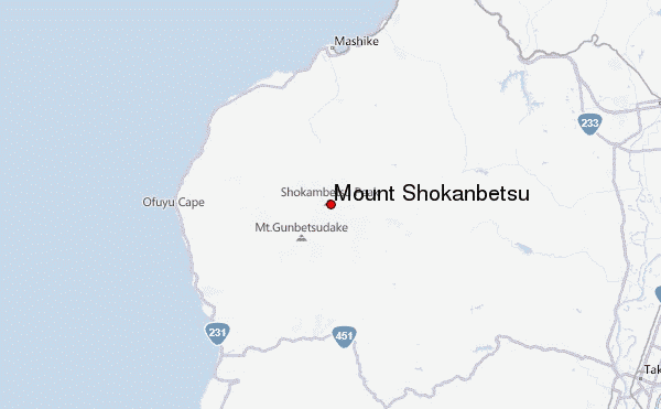 Mount Shokanbetsu Location Map
