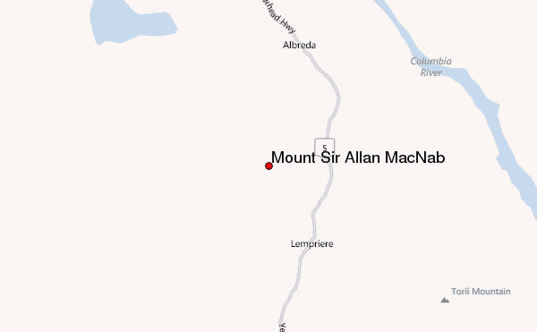 Mount Sir Allan MacNab Location Map