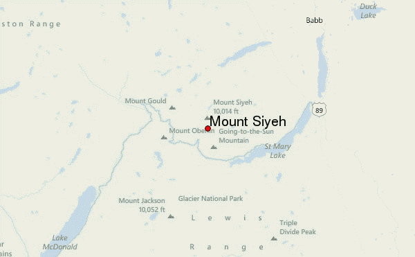 Mount Siyeh Location Map