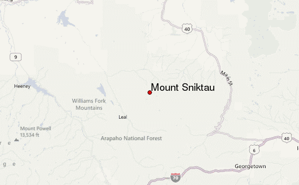 Mount Sniktau Location Map