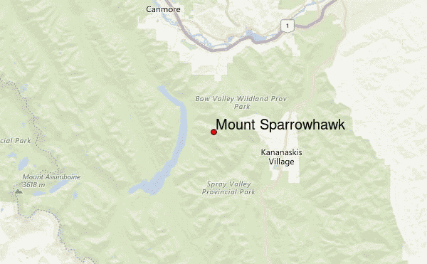 Mount Sparrowhawk Location Map
