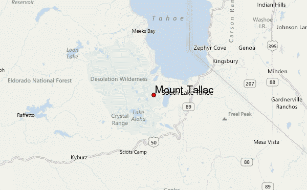 Mount Tallac Location Map