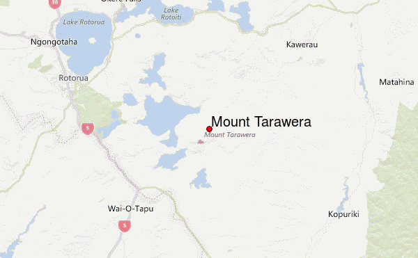 Mount Tarawera Location Map