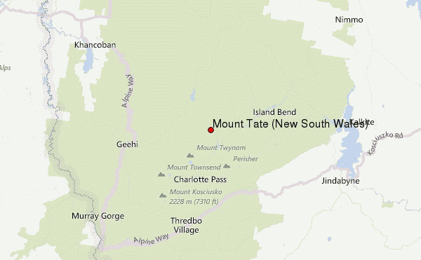 Mount Tate (New South Wales) Location Map