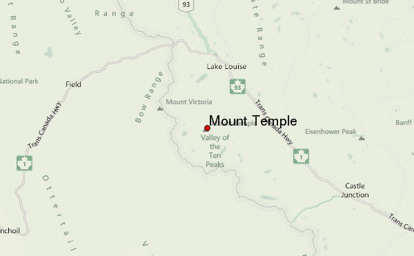 Mount Temple Location Map