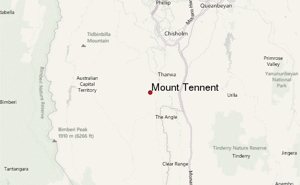 Mount Tennent Location Map
