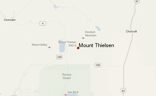 Mount Thielsen Location Map