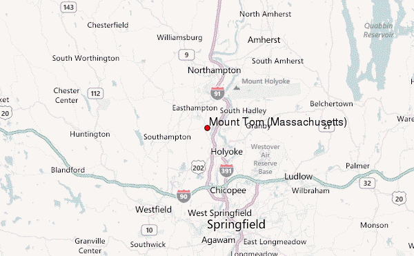 Mount Tom (Massachusetts) Location Map