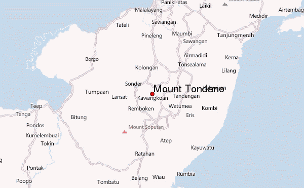 Mount Tondano Location Map