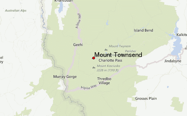 Mount Townsend Location Map