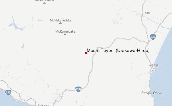 Mount Toyoni (Urakawa-Hiroo) Location Map